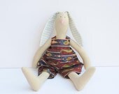 Stuffed bunny rabbit hare, child friendly toy - plush rabbit bunny doll brown softie stuffed toy hare bunny- gift  for boy girl