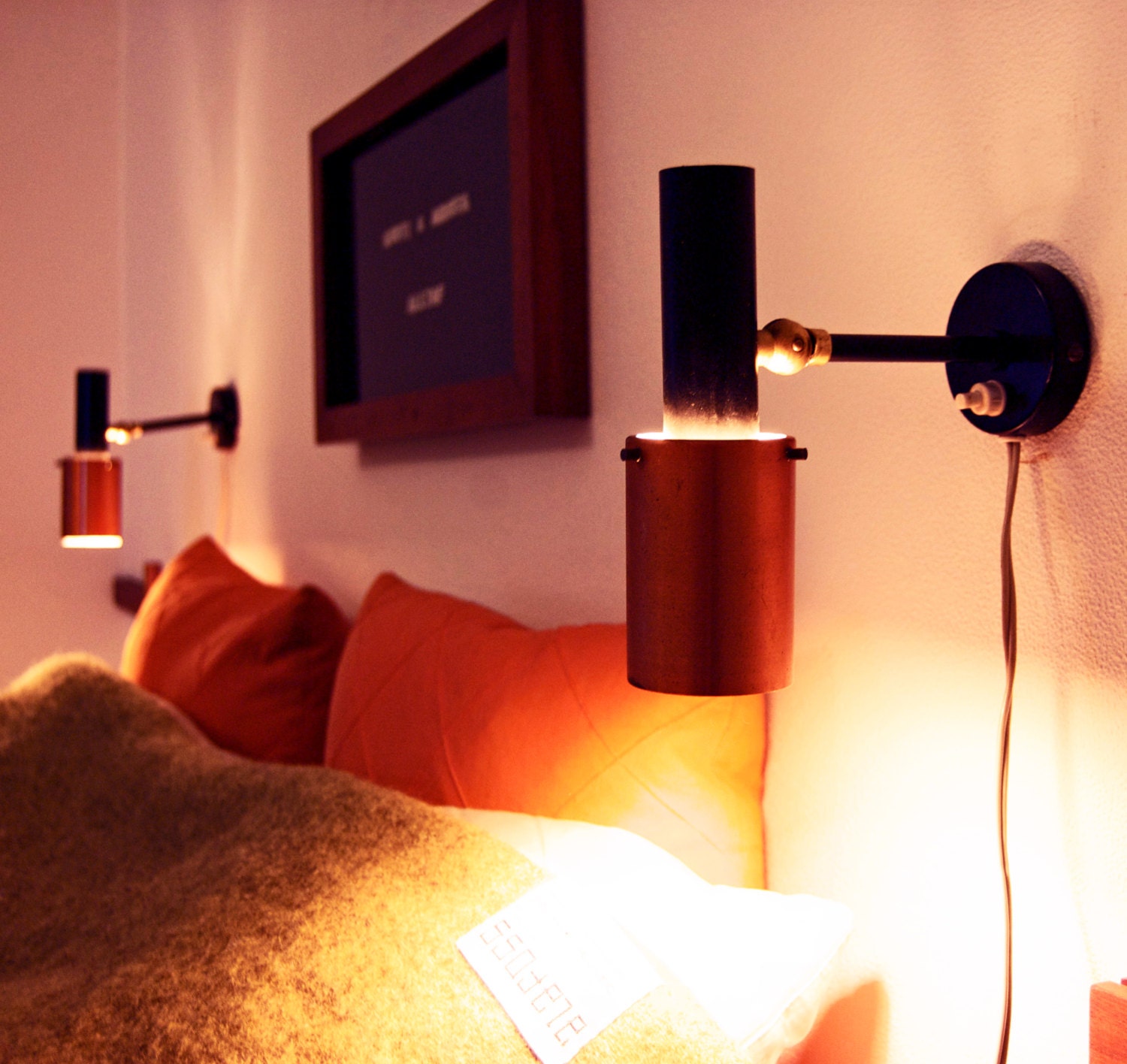 A pair of fantastic bedside lamps. Mid century modern danish design.