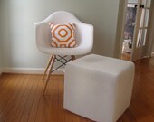 nursery organic accent pillow geometric orange and white print designer decorative pillow cover stylish modern accent pillow