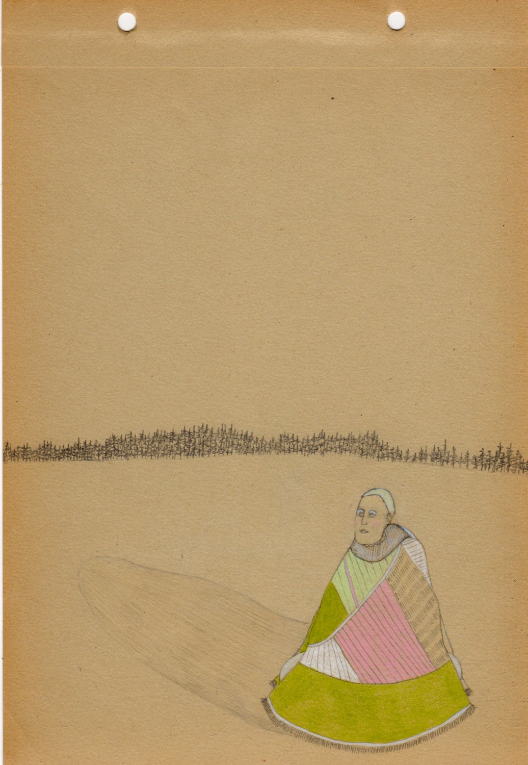 Woman at Peace (Original Drawing)