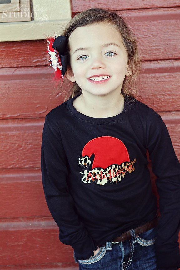 Leopard Print Santa Hat Personalized Shirt -Any Name