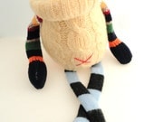 Adopt a Smug Monster mini- plush upcycled toy from sweaters- OOAK