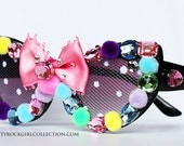 Kawaii inspired cat eyed bow sunglasses