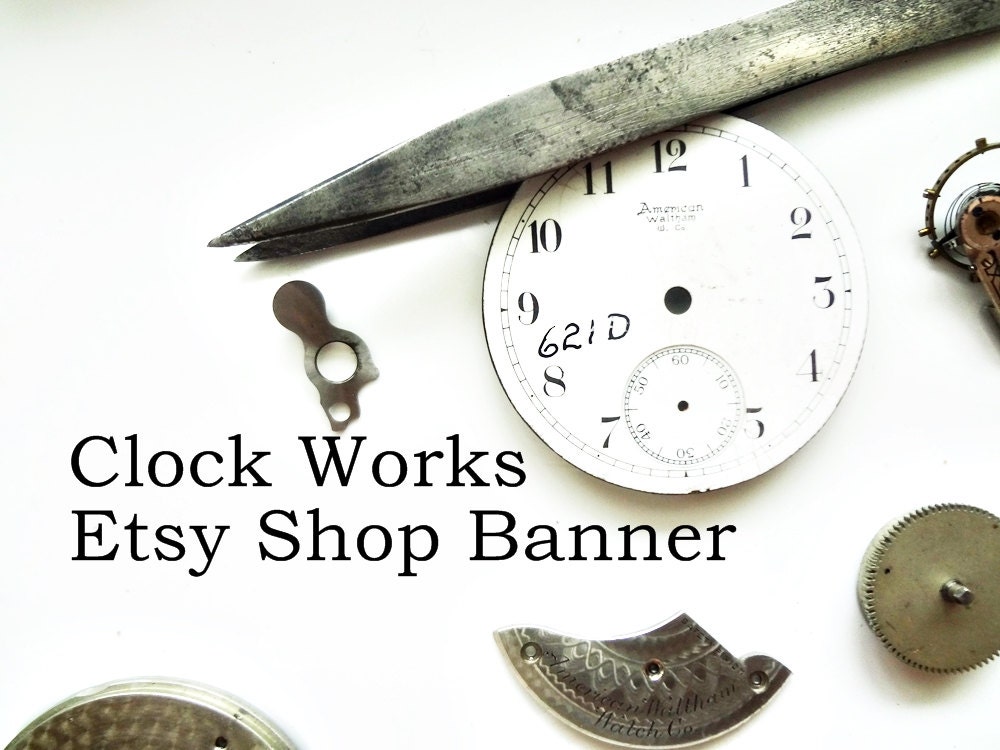 Etsy Shop Banner Steampunk Header Digital Photography Graphic