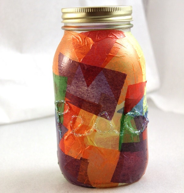 Peace LGBT Rainbow Decoupage GOD Jar