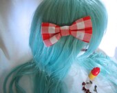 Gingham Hair Bow Pin Up Rockabilly Retro