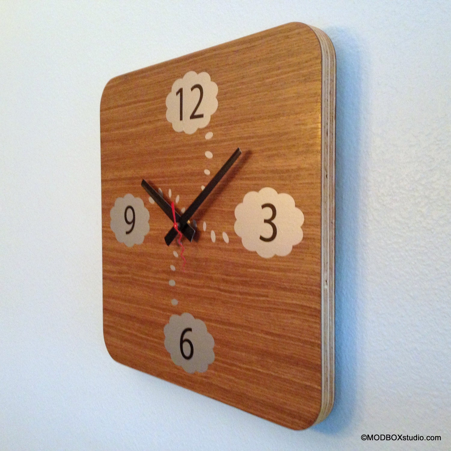 Reclaimed Wood Clock Walnut Wall Hanging Art Reclaimed Wood Modern Home Decor