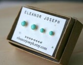 Robin's Egg Blue Tiny Stud Set, 3mm and 4mm Earrings
