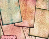 SHABBY DAMASK SET 4 digital collage sheet, 8 wallpaper designs, supplies for scrapbooking collage digital download