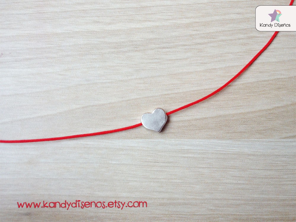 Valentine Choker Collar Heart Silver Red Sweet Romantic Minimal Fairy Tale Jewelry