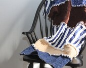 Boys Rag Quilt, personalized label included, Nautical, Sailor, crib size Rag Quilt, anchor, sea, navy, brown, tan