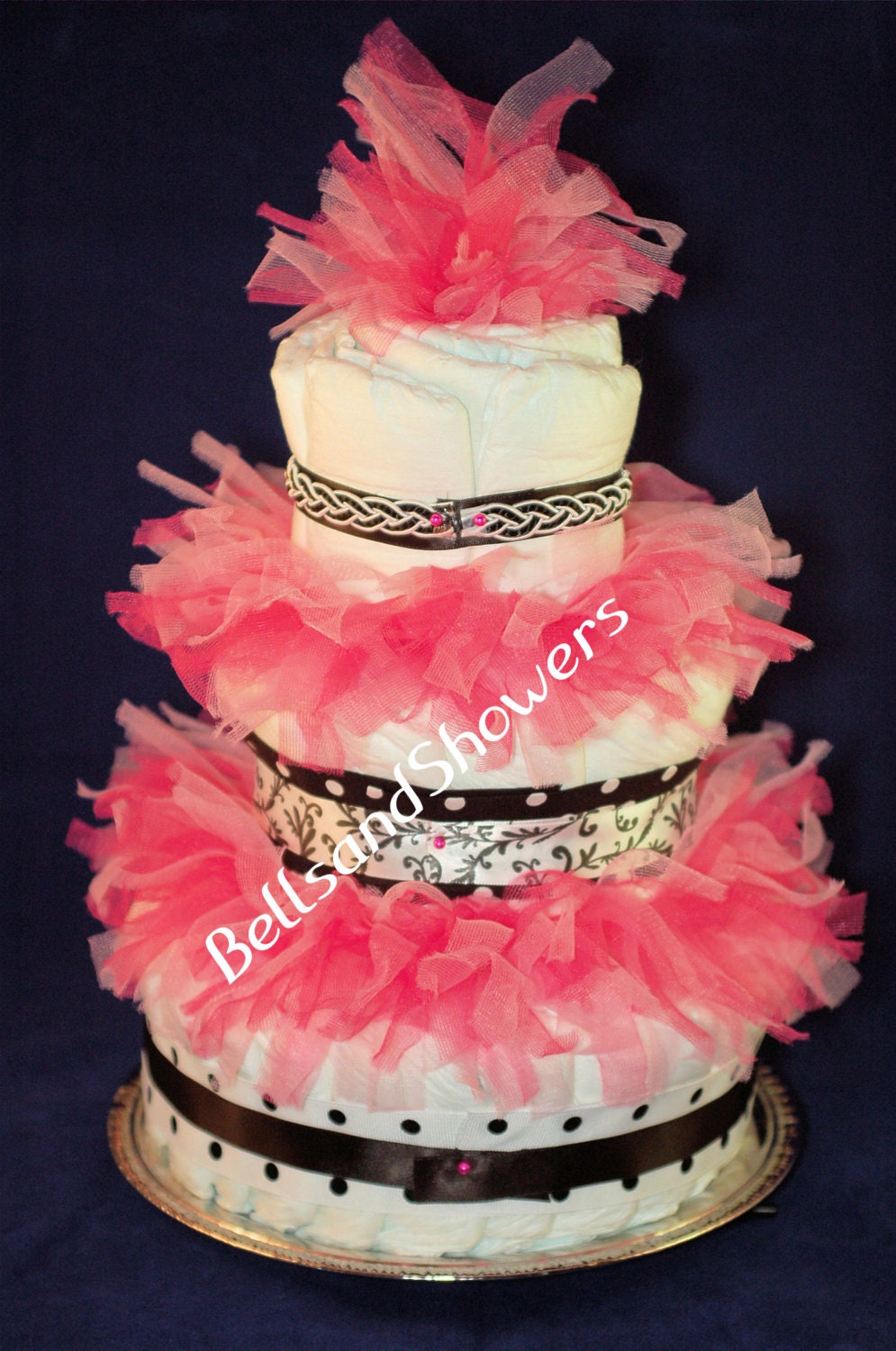 Reserved for Nana - Tutu 3-Tier Diaper Cake with Bassinet