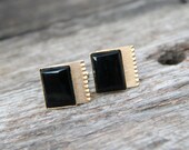 Mens's Vintage Black & Gold Cuff Links