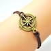 Adjustable Vintage Brown Rope Compass Bracelet Cuff Bracelet Vintage bracelet Jewelry Bangle 2096S