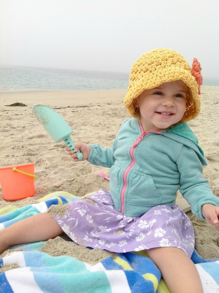 FLOPPY CROCHET HAT - Mustard Yellow 1-3 years