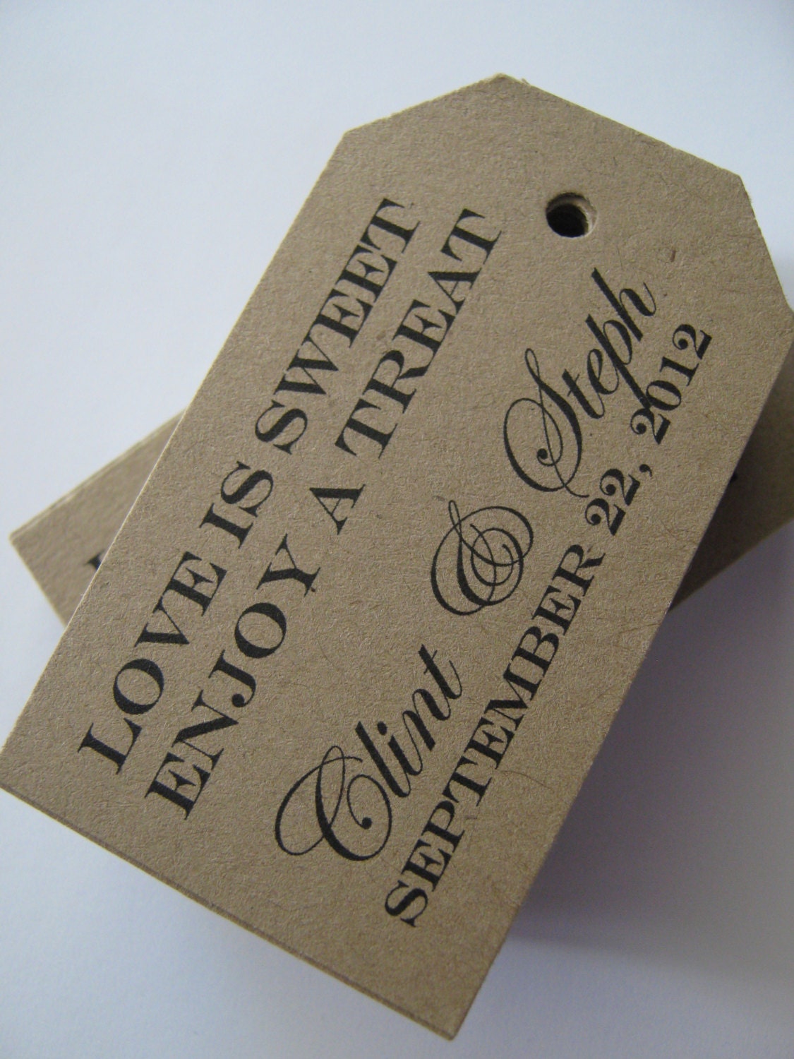 Custom Kraft Brown Tags for Labeling Gifts, Wedding Favors, Paper Crafts or Price Tags - Set of 100