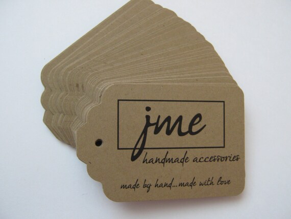 Custom Kraft Brown Die Cut Tag Labels for Gifts, Prices or Paper Crafts - Set of 150 - Large Il_570xn