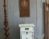 Antique Cabinet Nightstand Beach Cottage Perfect Painted Shabby Seafoam Blue