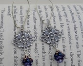 Purple Earrings Flower Simple Earrings Spring Summer