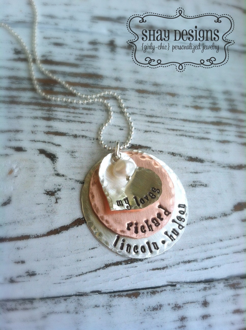 Personalized My Loves Stamped Necklace - XL