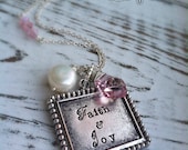 Stamped JOY Necklace with Extra Long Chain