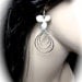 Orchid earrings - Teardrop pendant - Large - Sterling Silver ear wires - Bridesmaids - Statement earrings - Bridal jewelry -
