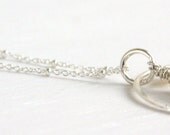 Handcrafted sterling silver circle necklace, wire wrapped labradorite stone and freshwater pearl, sterling silver chain, everyday necklace