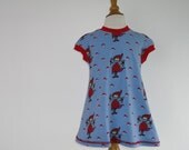 Girls dress Summer Blue Dress 4T Little Red Riding Hood Farbenmix European Knitt Dress EtsyEur