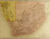 1900s South Africa Map (Reversible:  Full-Page North Africa on Back ) Wall Hanging Art, No. 145-146