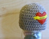Tattoo Heart Personalized Crochet Beanie