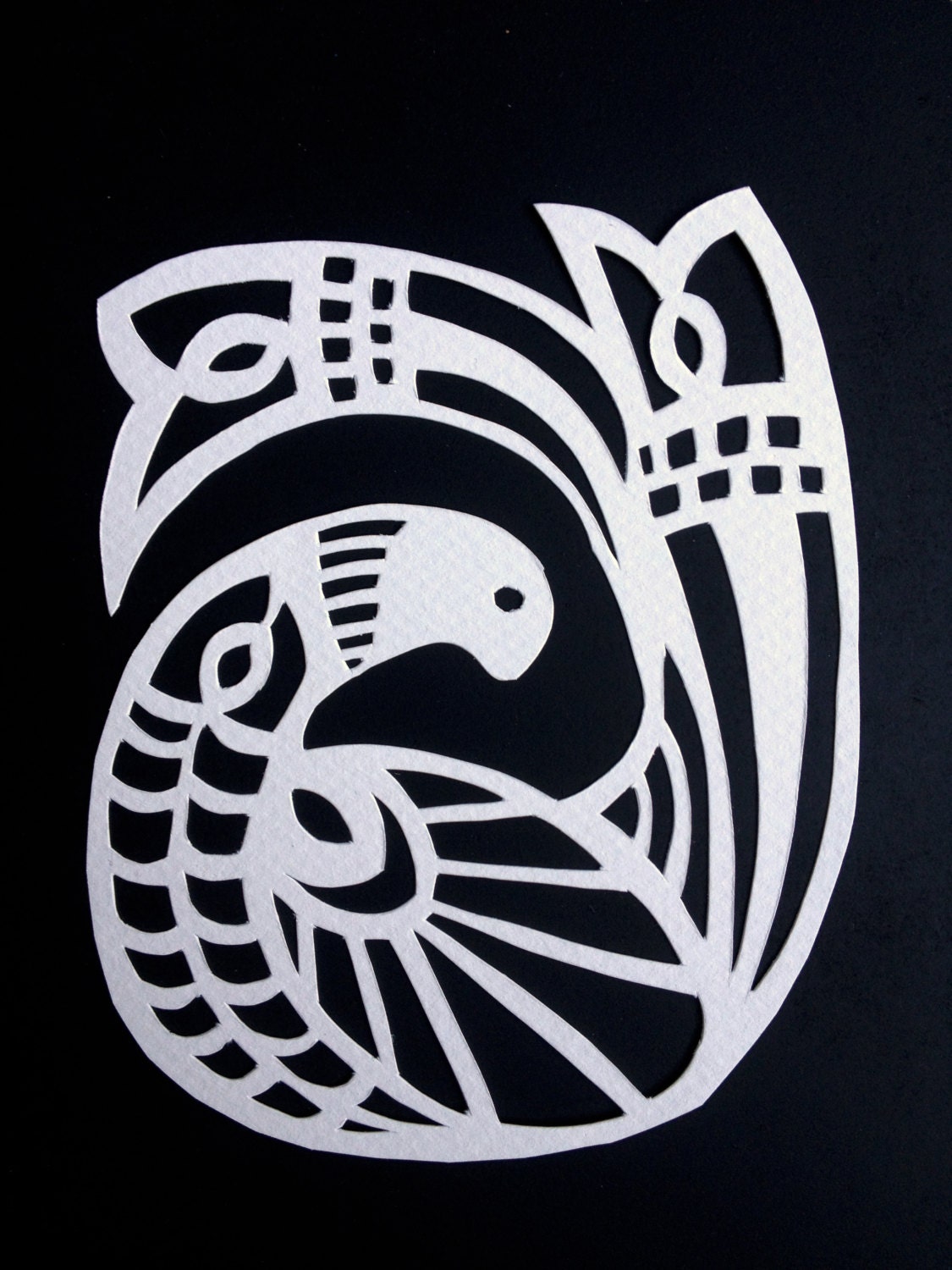Scandinavian Inspired Bird - ORIGINAL paper cutting