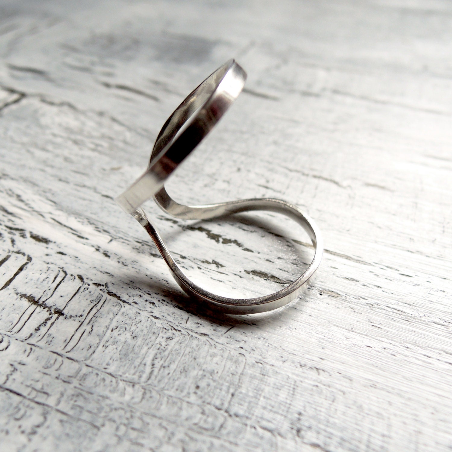 Open Armor Ring - Double Knuckle Ring Minimal Modern Adjustable - Sterling Silver 925 - Made to Order