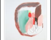 ABSTRACT painting, acrylic painting, green, pink, brown, modern painting,