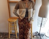 Vintage FURLA CASHMERE CARDIGAN - color blocked, Made in Italy,