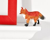 Fox Centerpiece Woodland Home Decor for Spring, Summer, Fall Weddings in Poppy Red and Nectarine Orange Glitter. Great for Table Settings