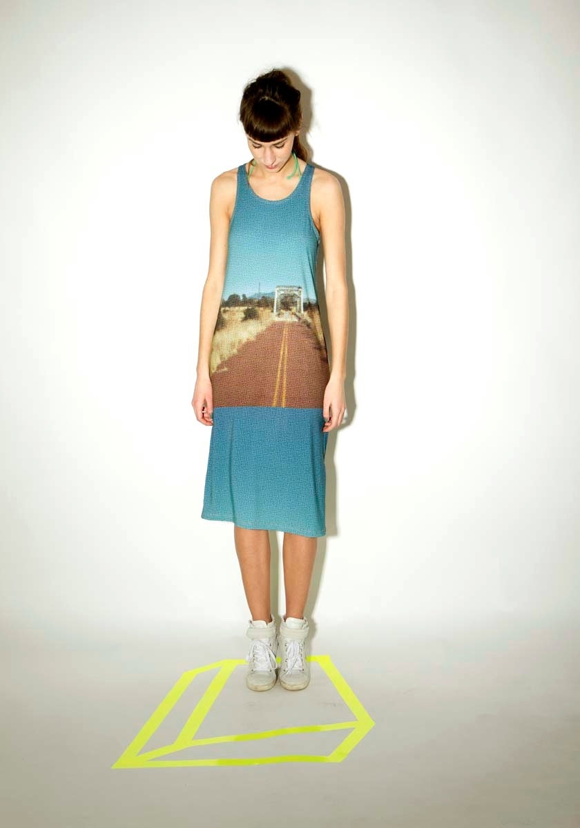 old road pattern bamboo fiber tank DRESS