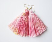 Sunrise - hand dyed tassel earrings/murMur