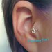 The New Fleur SET OF 2 Tragus Cuffs GRIPPY Silver Ear Cuffs Set of Two fleur de lis loop swirl curly earring alternative