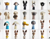 CUSTOM BABY MOBILE, Two Needle Felted Finger Puppets of Your Choice, Eco-friendly Toy and Nursery Decoration, Children, Home