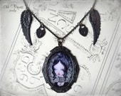 DARK ANGEL Victorian Vintage Inspired Patina Extra Large Cameo Necklace By Odd Princess