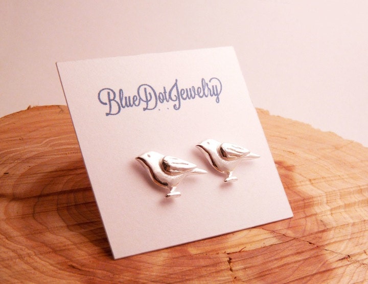 Silver Bird Post Earrings (Pure Silver Earrings)