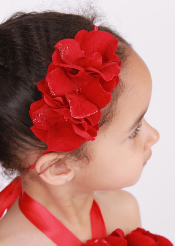 SAMPLE SALE 50% Off: Blazing Beauty - Red - Flower Headband - Fits infant to adult - Cutie Patootie Designz Il_570xn