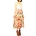 ViNTAGE 90s SKiRT / sheer / romantic roses / crinkle / high waist / long maxi length / 1990s / s - m
