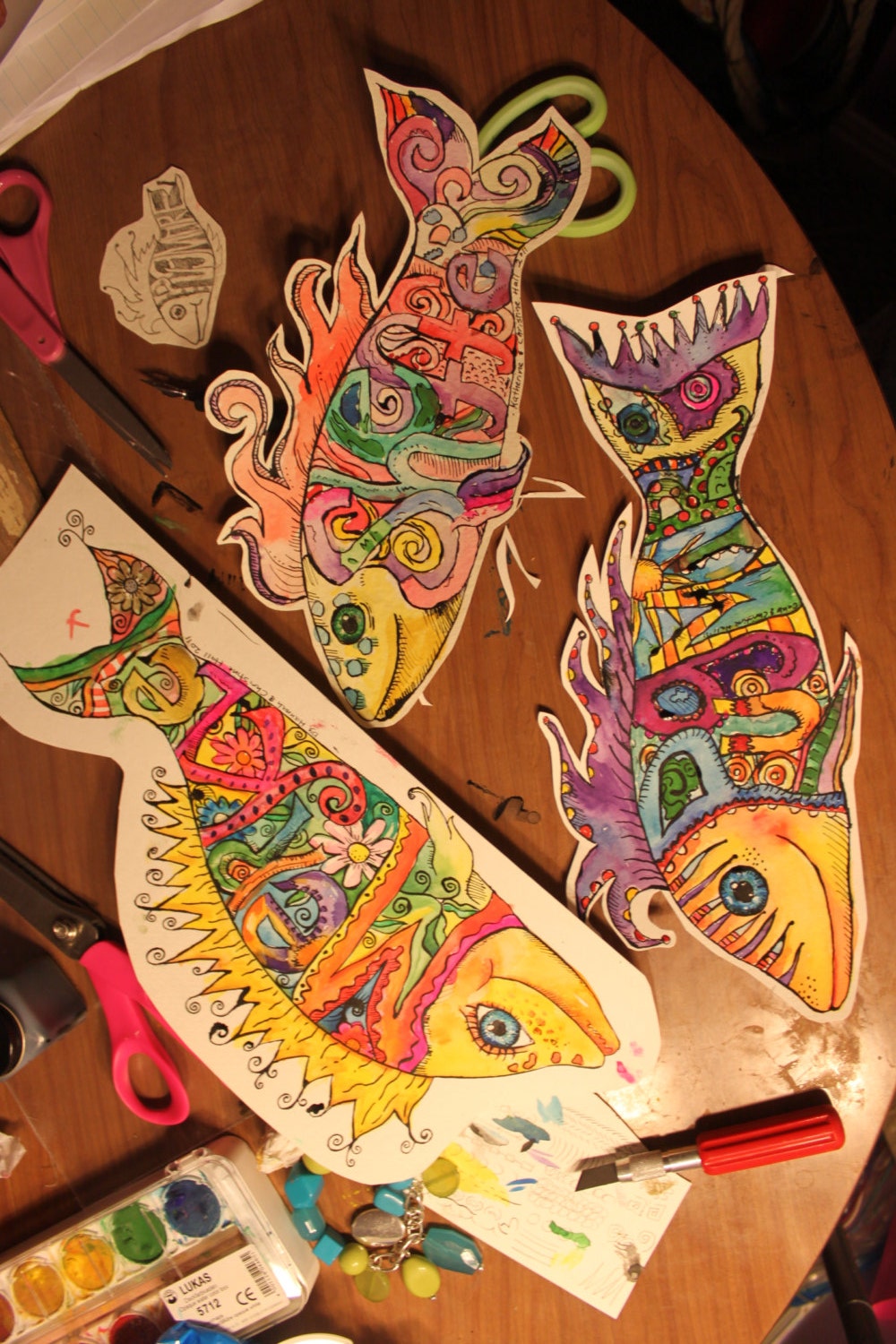 Personalized Name fish or Word Fish in watercolor or acrylics (OOAK) One of a kind Gift idea