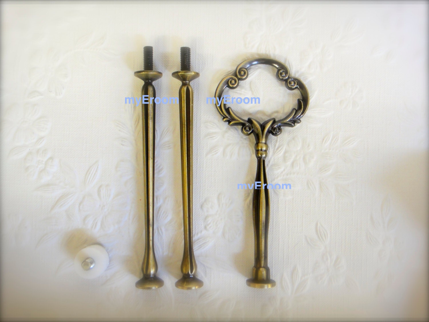 Cake Stand Handle 3 Tier BRONZE Heavy Clover Centre Fitting / Hardware High Tea