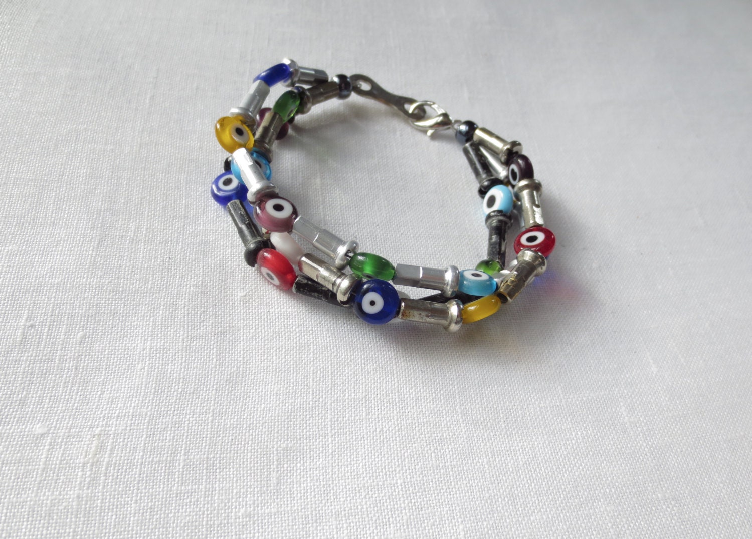 Bicycle Jewelry  Spoke Screw and Evil Eye Bead Bracelet Sports Bicycle Accessories Bikes
