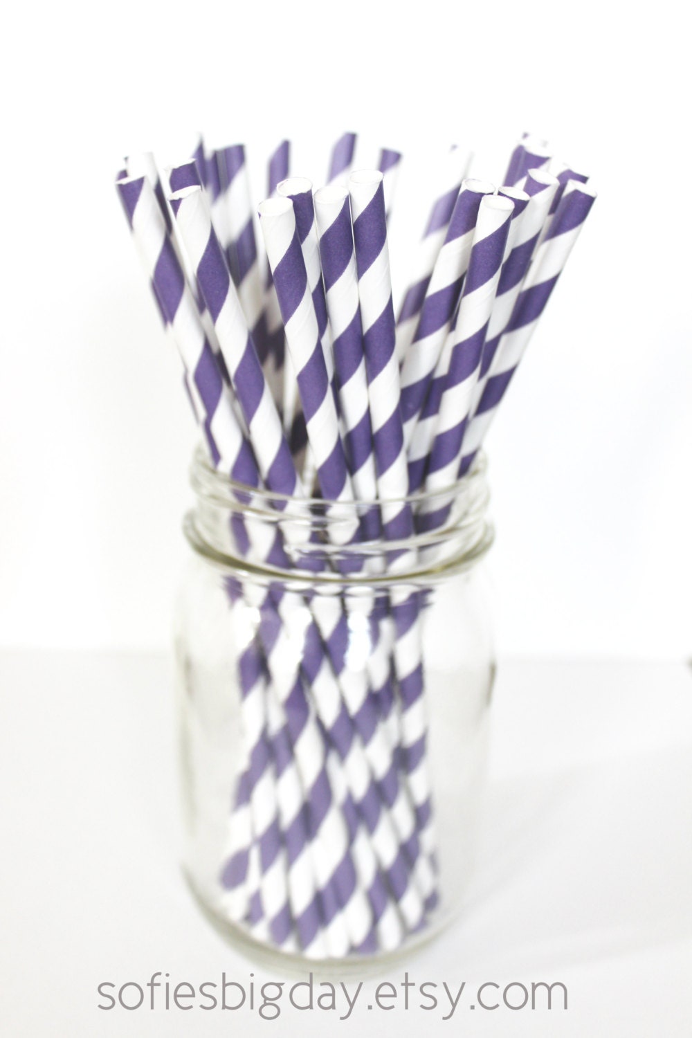 PURPLE STRIPE Staws-retro paper straws-cake pop sticks-lavender stripe straws-stripe paper straws-25 count Il_170x135