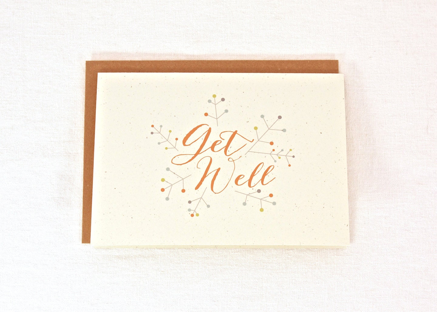 Get Well / Feel Better Greeting Card - 5" x 7" & Kraft Envelope