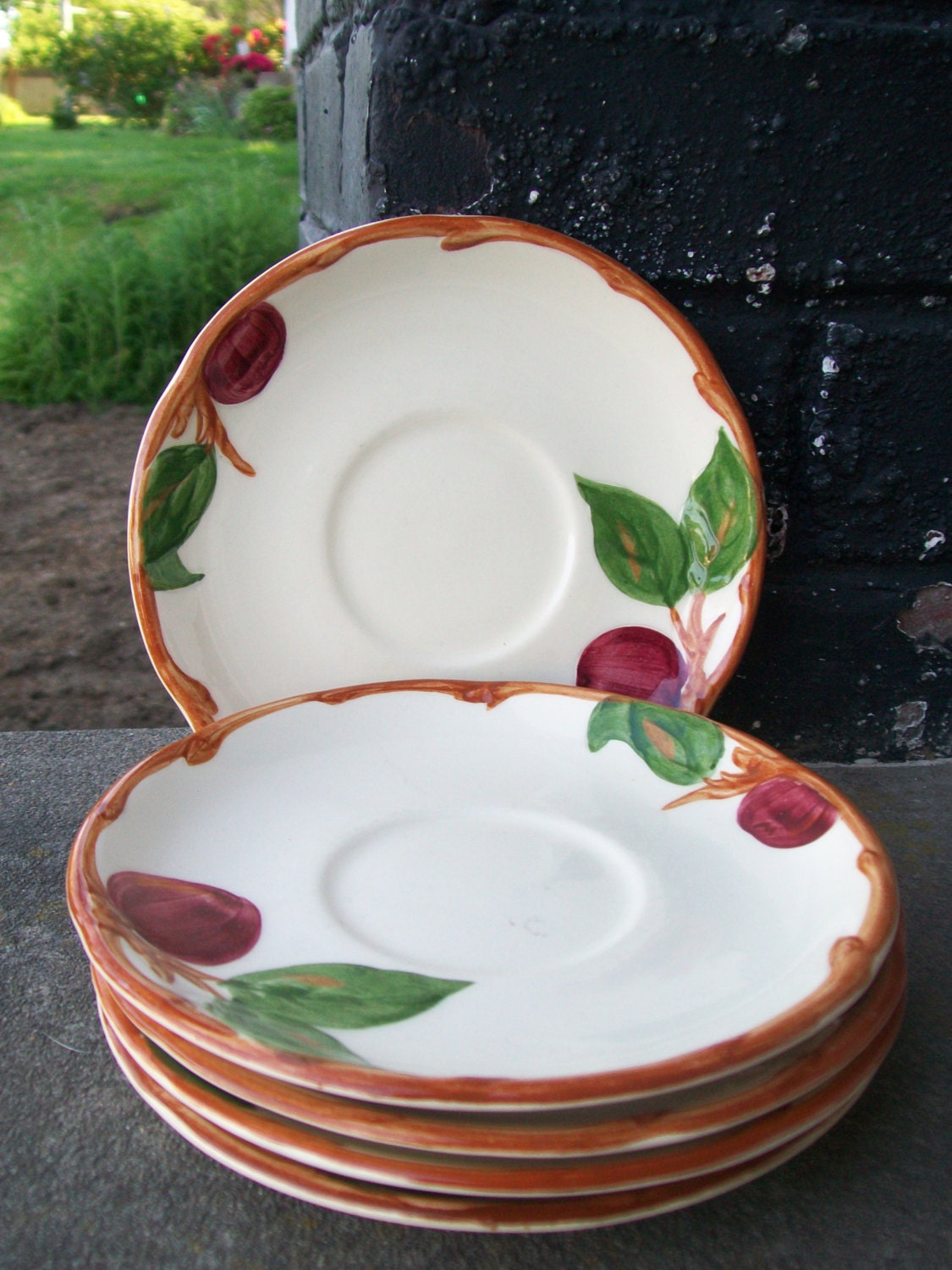 Franciscan Apple Saucers - Set of 5 - Made in California, USA