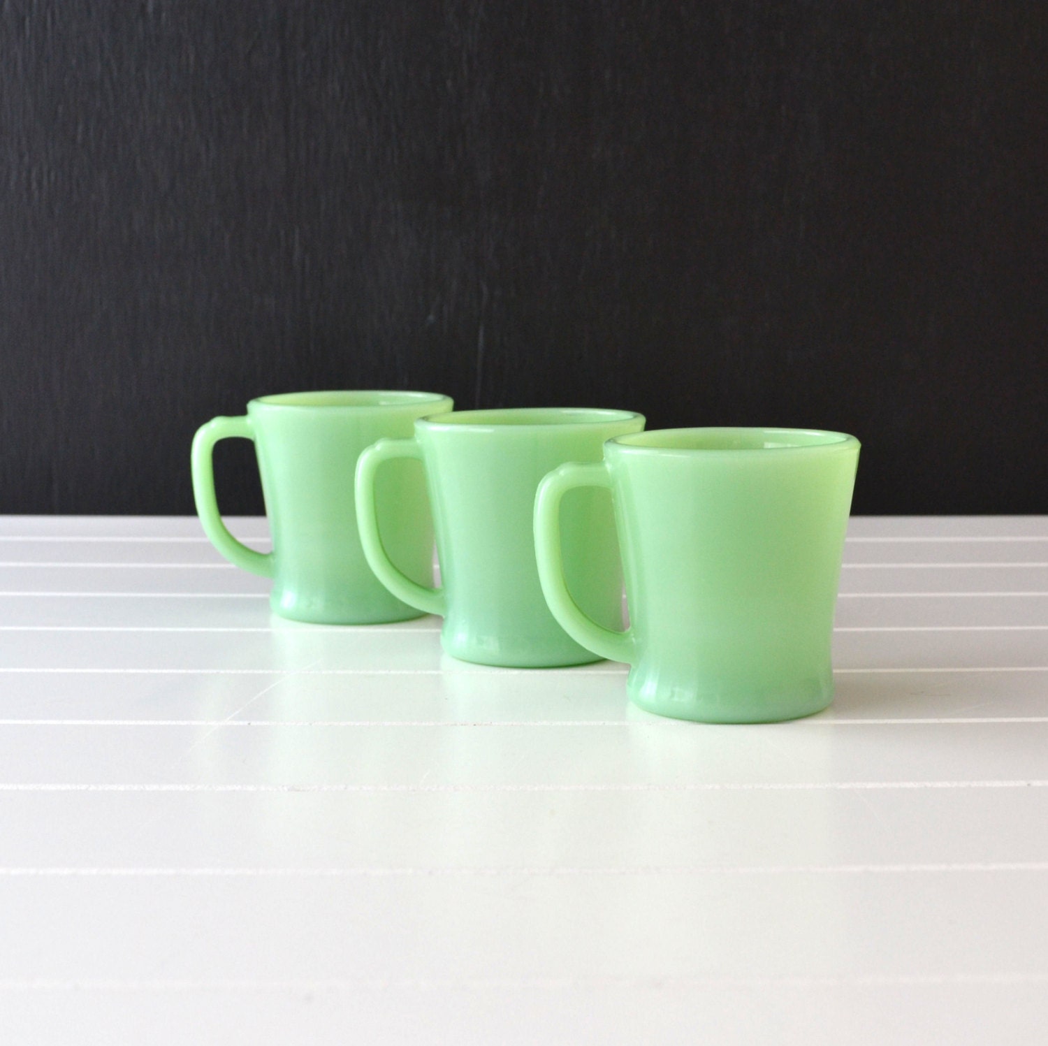 Jadeite Fire King D Handle Mug Jadite Coffee Mug by KOLORIZE